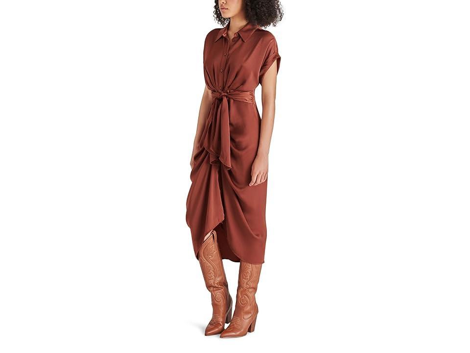 Steve Madden Tori Tie Waist Midi Shirtdress Product Image