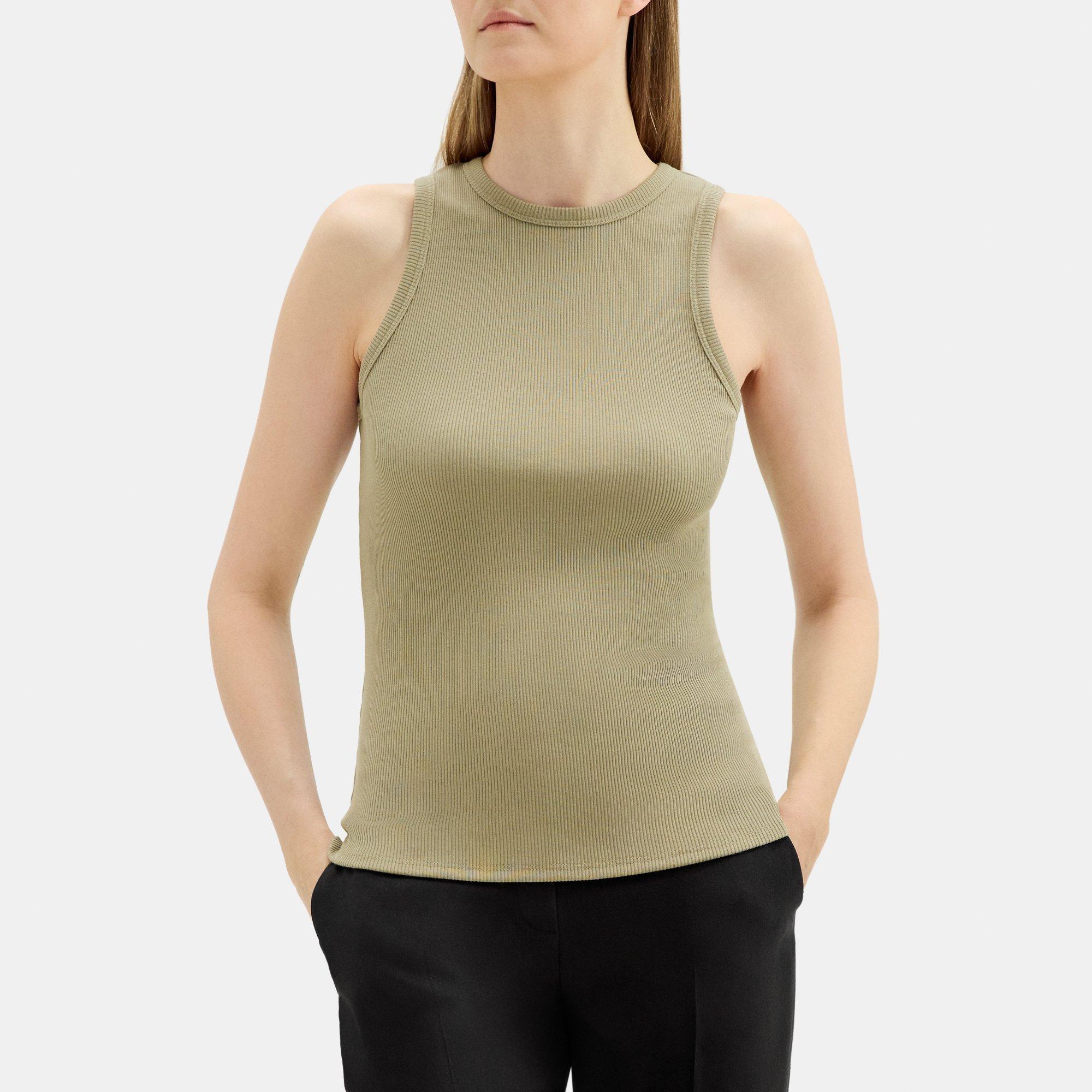 Ribbed Modal Cotton Fitted Tank | Theory Outlet product image