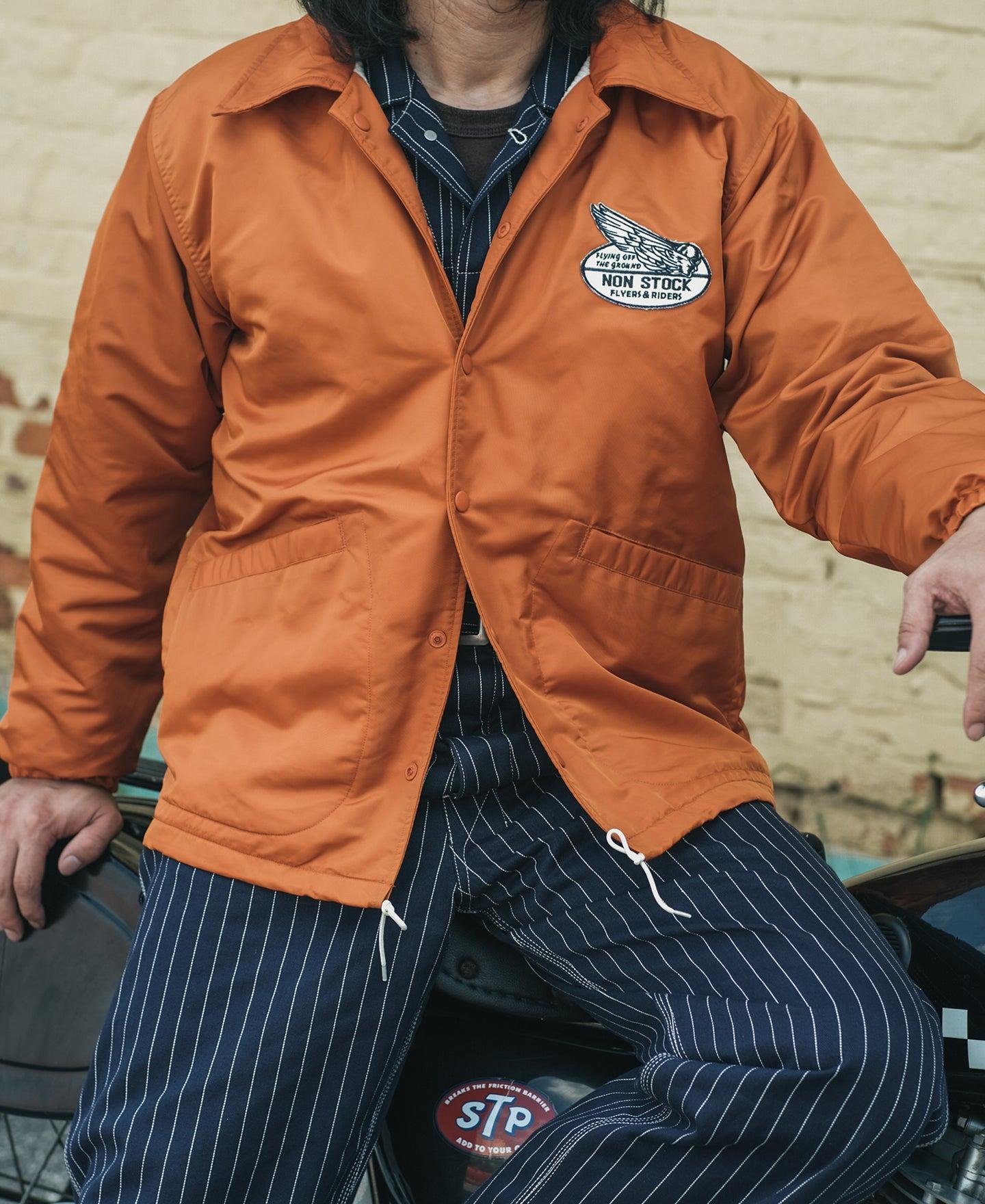 Logo-Appliqued Nylon Coach Jacket - Orange Product Image