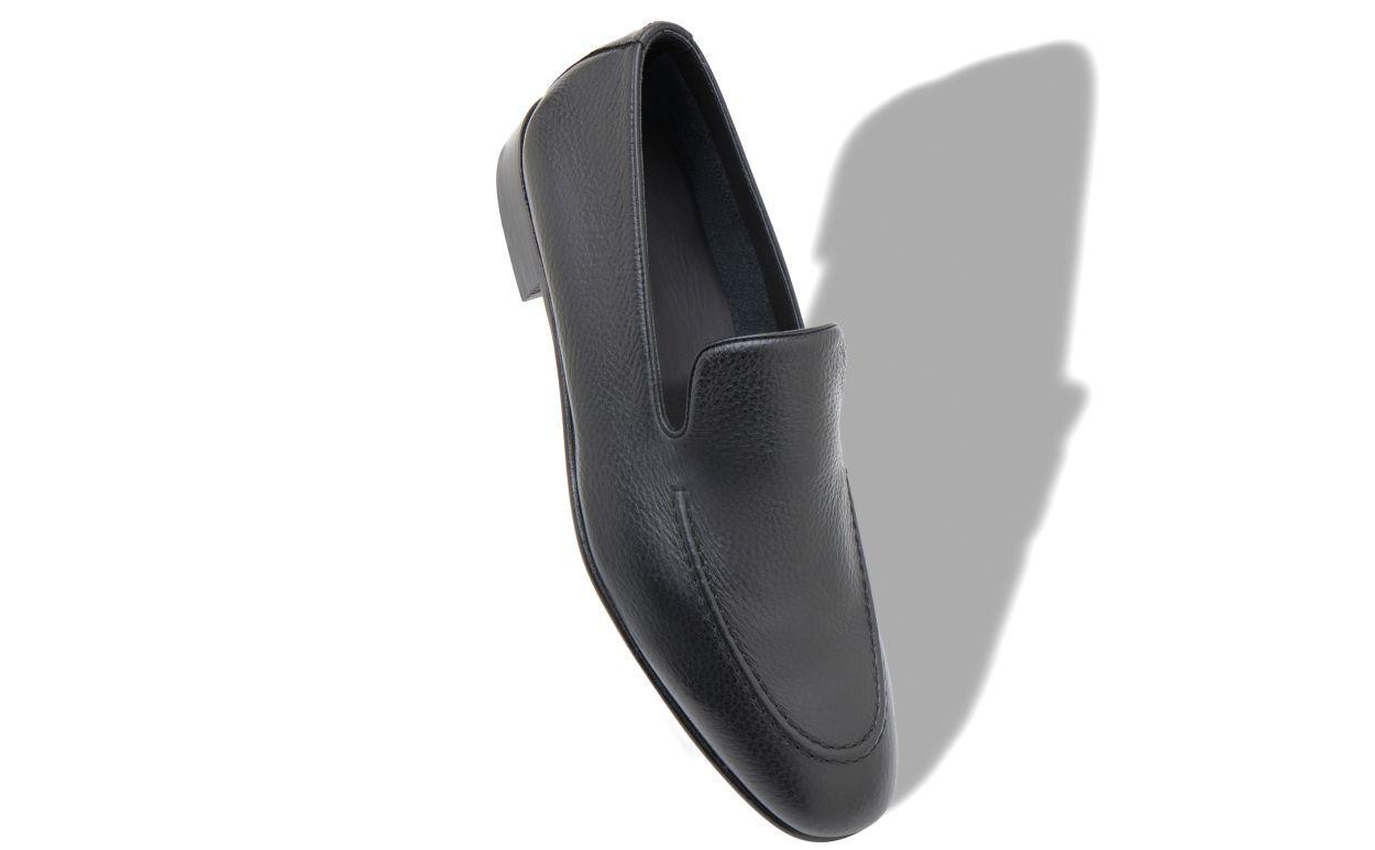 TRURO Black Calf Leather Loafers  Product Image