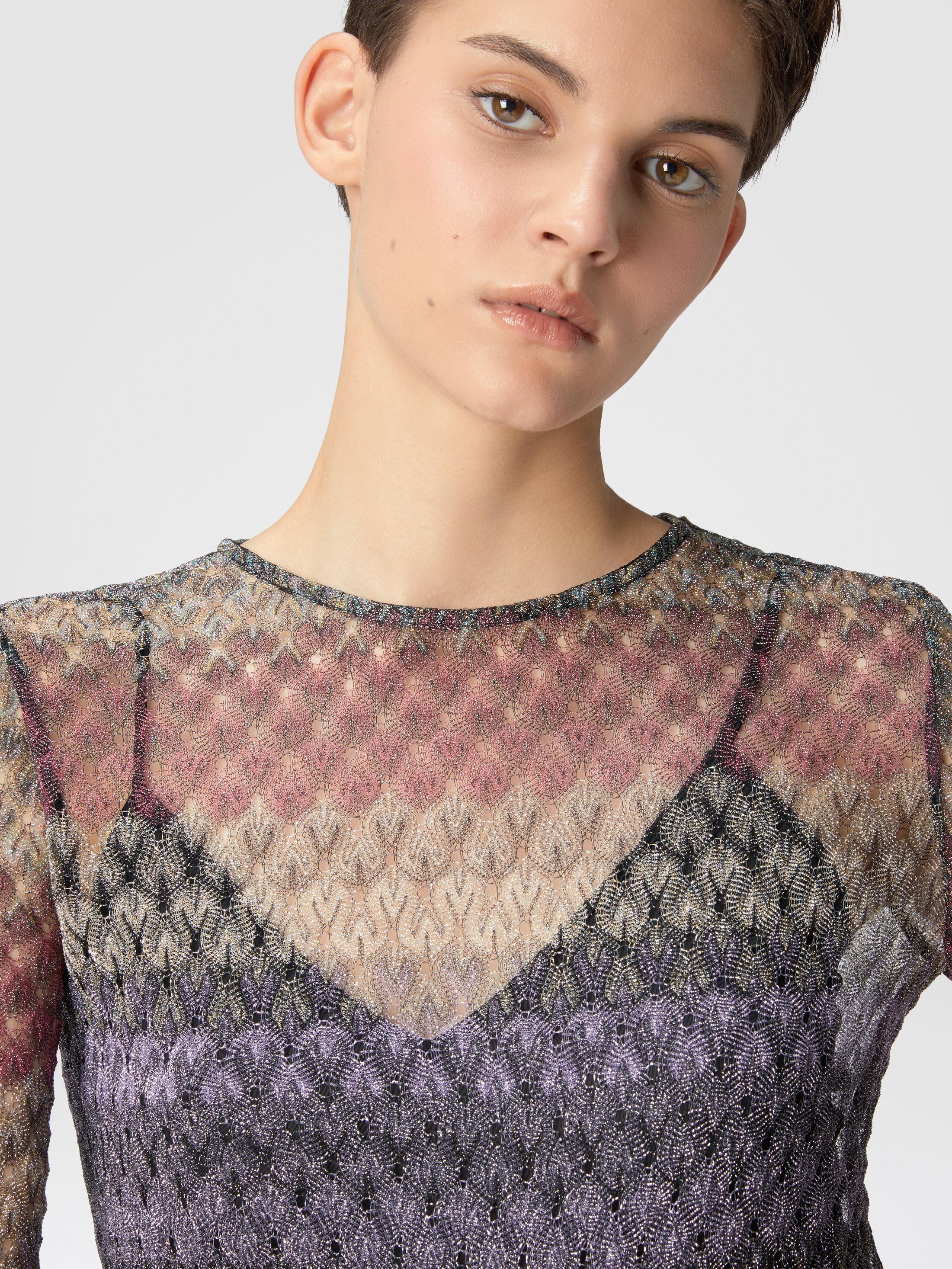 Lameté lace mini-dress with a see-through effect Product Image