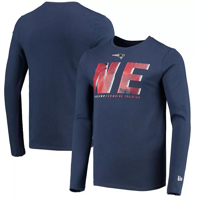 Mens New Era Navy New England Patriots Combine Authentic Static Abbreviation Long Sleeve T-shirt Product Image