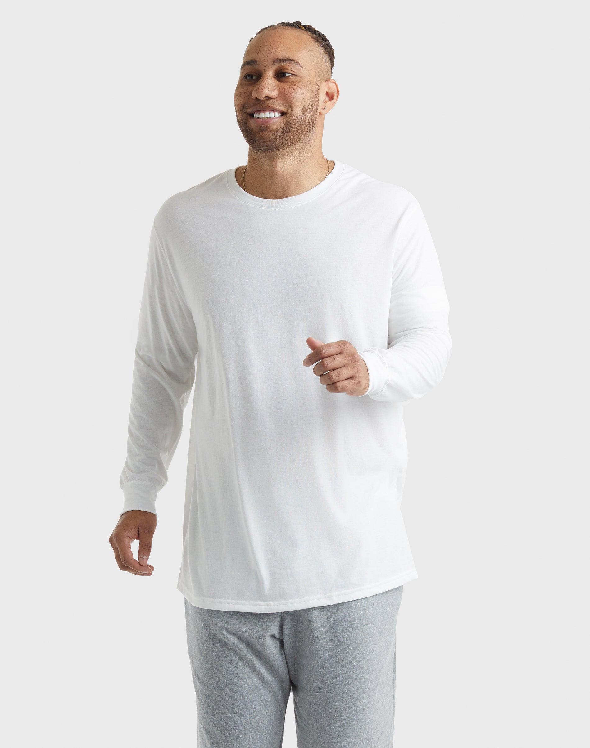 Hanes Originals Mens Tri-Blend Long Sleeve T-Shirt (Big & Tall Sizes) Eco White 2XT Product Image