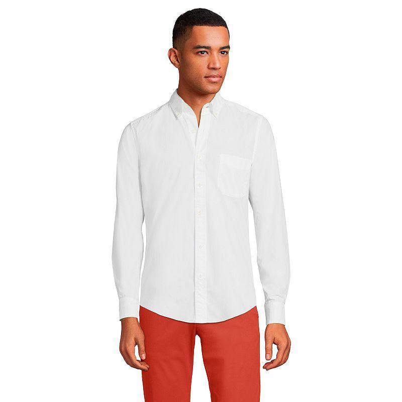 Lands End Mens Traditional Fit Essential Lightweight Poplin Shirt Product Image