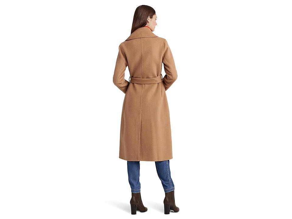 LAUREN Ralph Lauren Belted Wool-Blend Wrap Coat (Classic Camel) Women's Vest Product Image