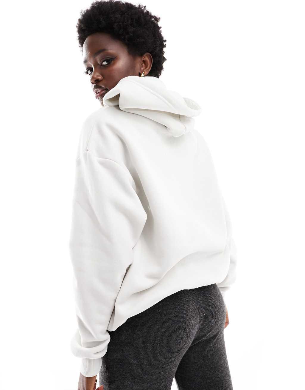 Cotton On relaxed zip front hoodie in vintage white  Product Image