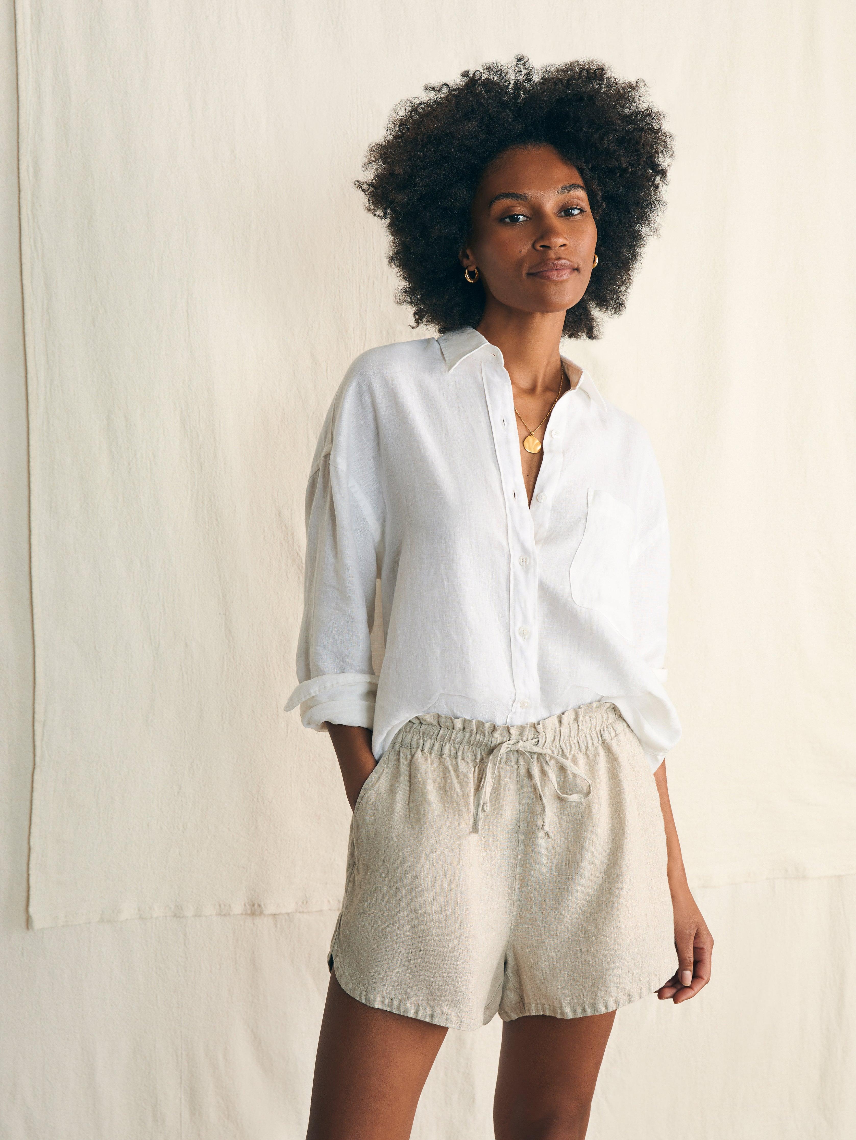 Laguna Linen Tie Waist Short - Flax Female Product Image