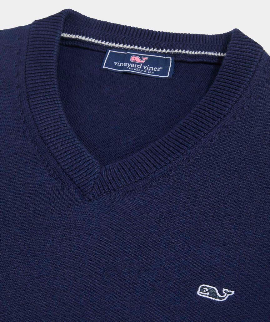 Heritage Cotton V-Neck Sweater Product Image