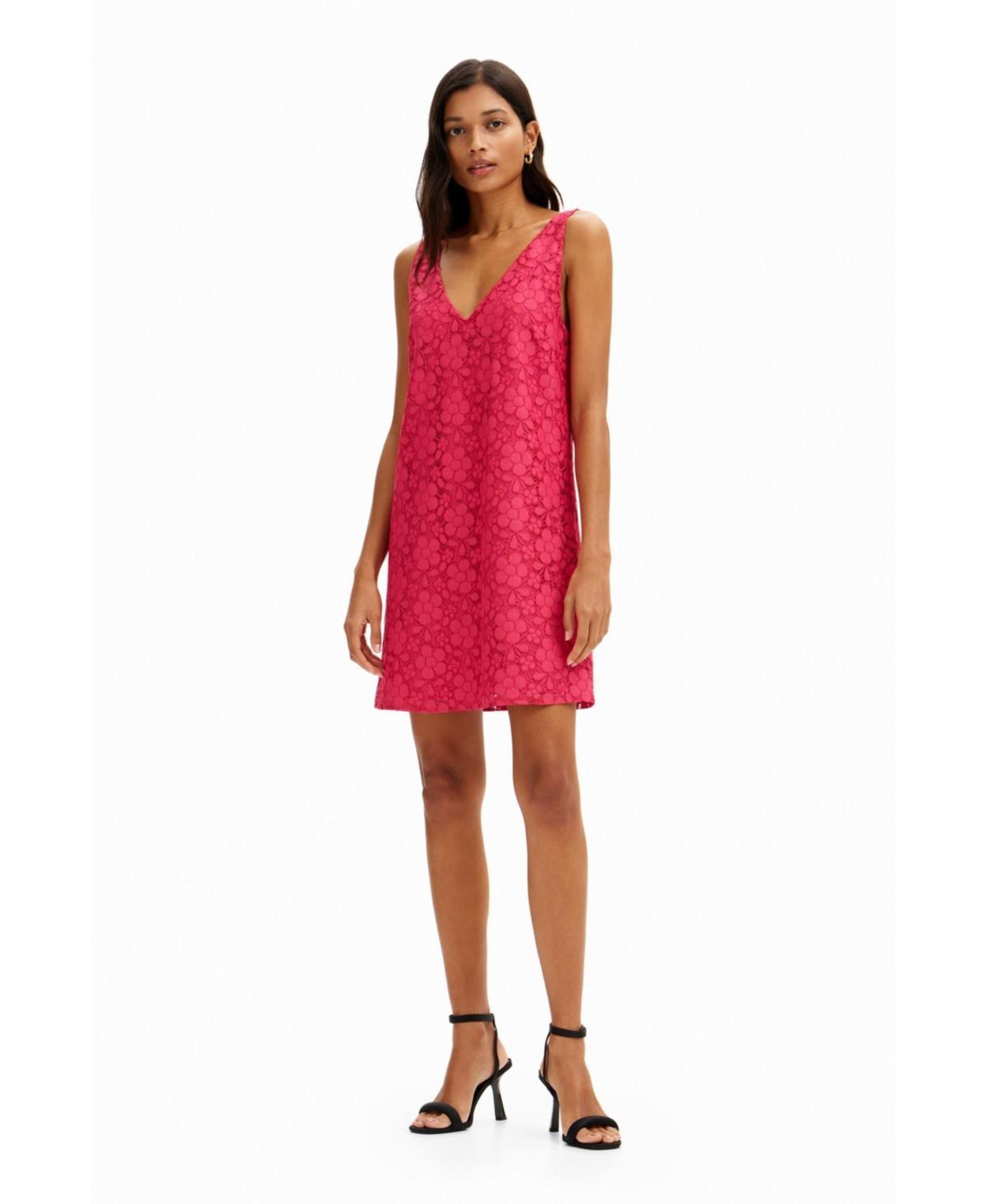 Desigual Womens Floral lace mini dress Product Image