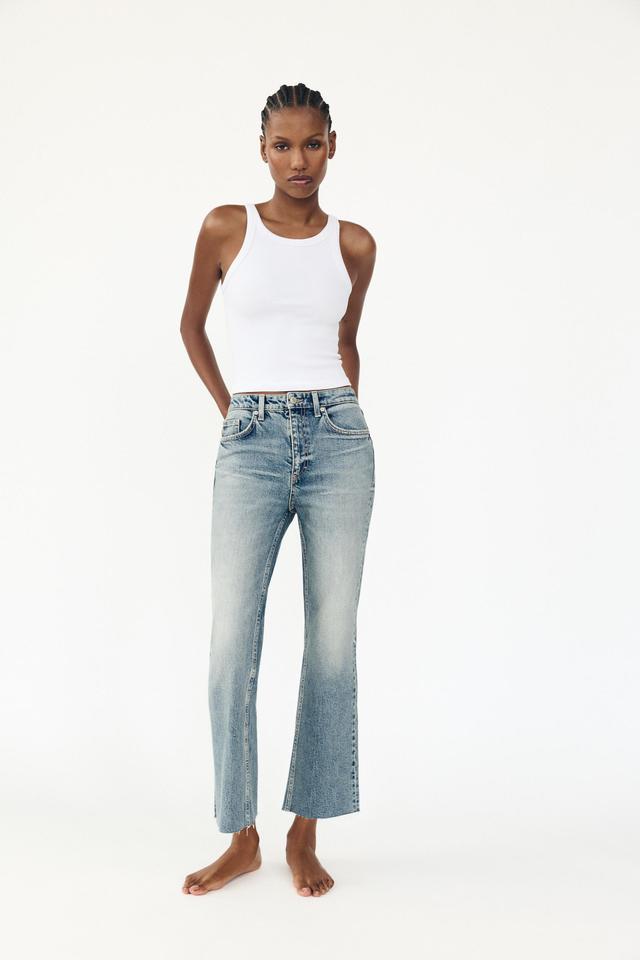 FLARED CROPPED LOW RISE TRF JEANS Product Image