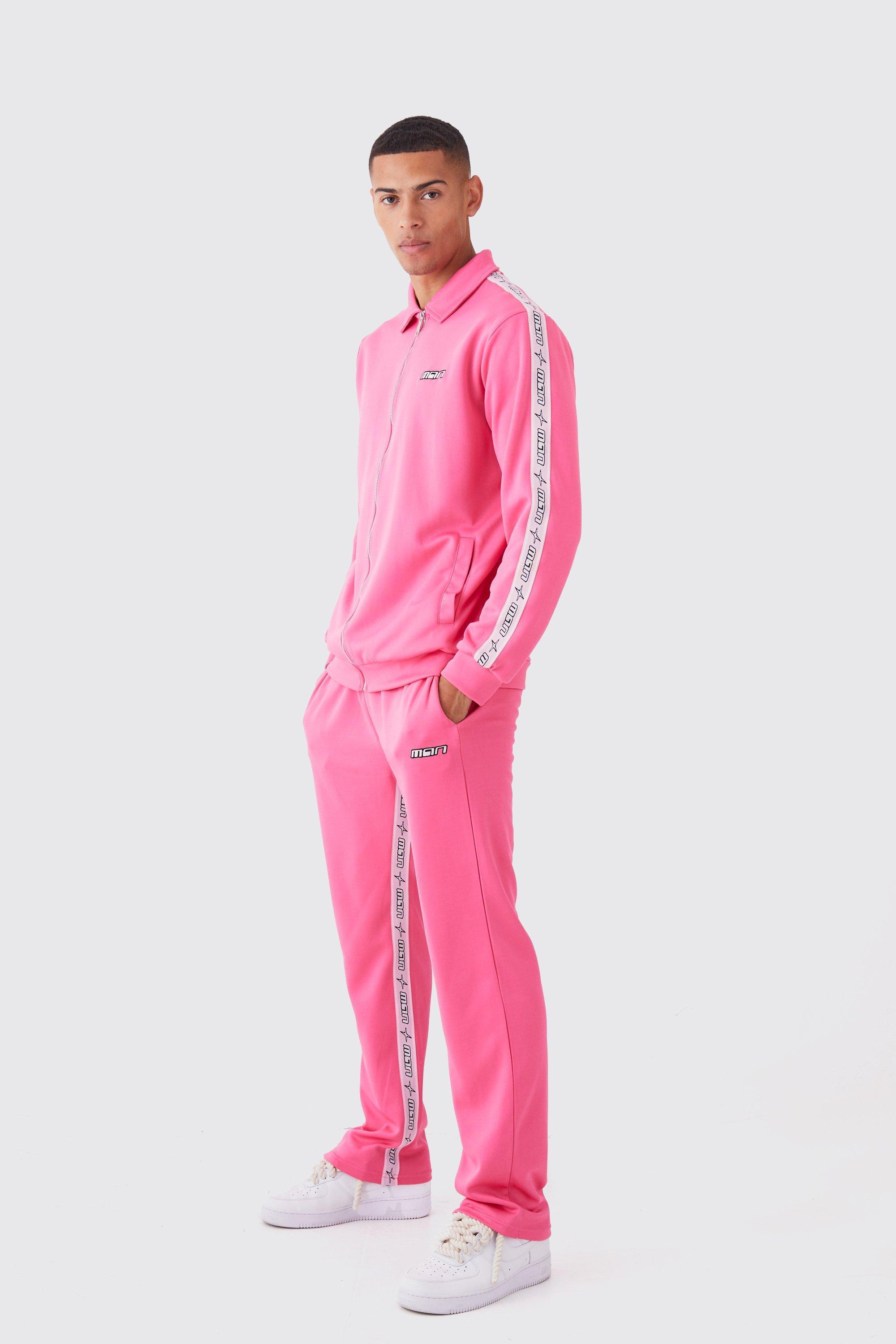 Zip Through Man Tape Tricot Tracksuit | boohooMAN USA Product Image