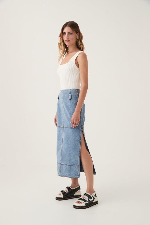 Outline Denim Midi Skirt Product Image