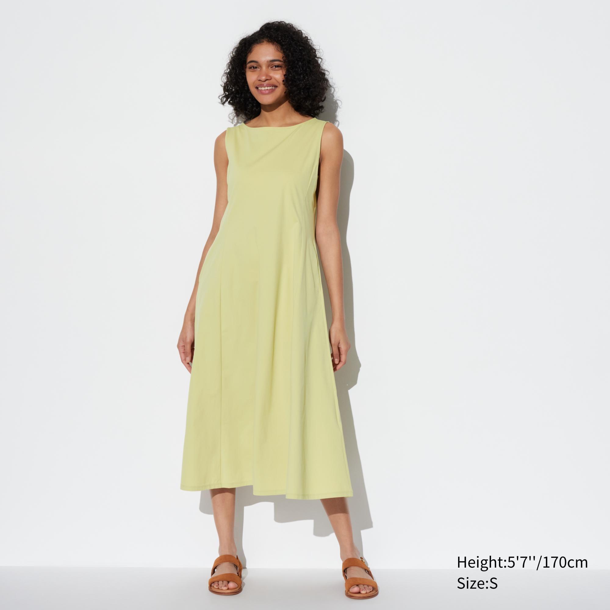 Womens Ultra Stretch Airism Sleeveless Dress with Quick-Drying Light Green Large UNIQLO US product image