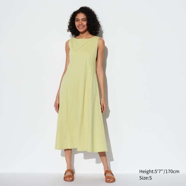 Womens Ultra Stretch Airism Sleeveless Dress with Quick-Drying Light Green Large UNIQLO US Product Image