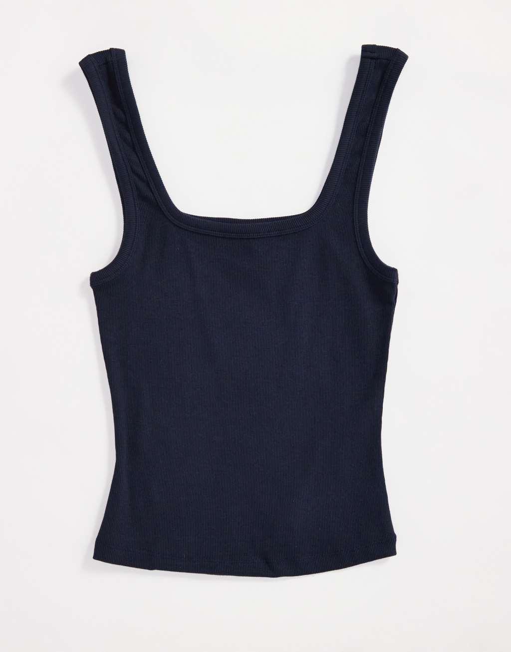 ASOS DESIGN low square neck tank top in navy Product Image