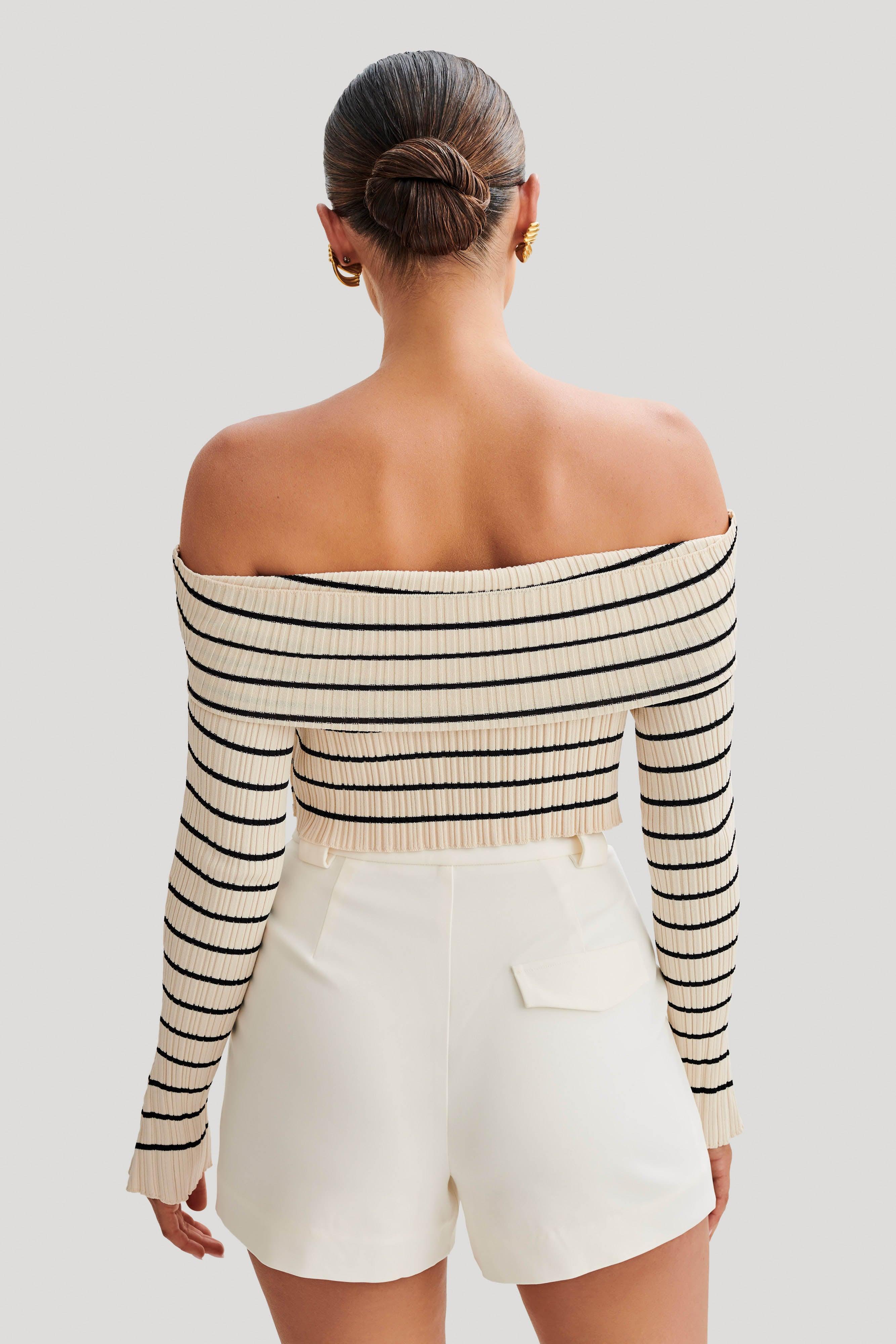 Dominica Off Shoulder Knit Top - Ivory Product Image