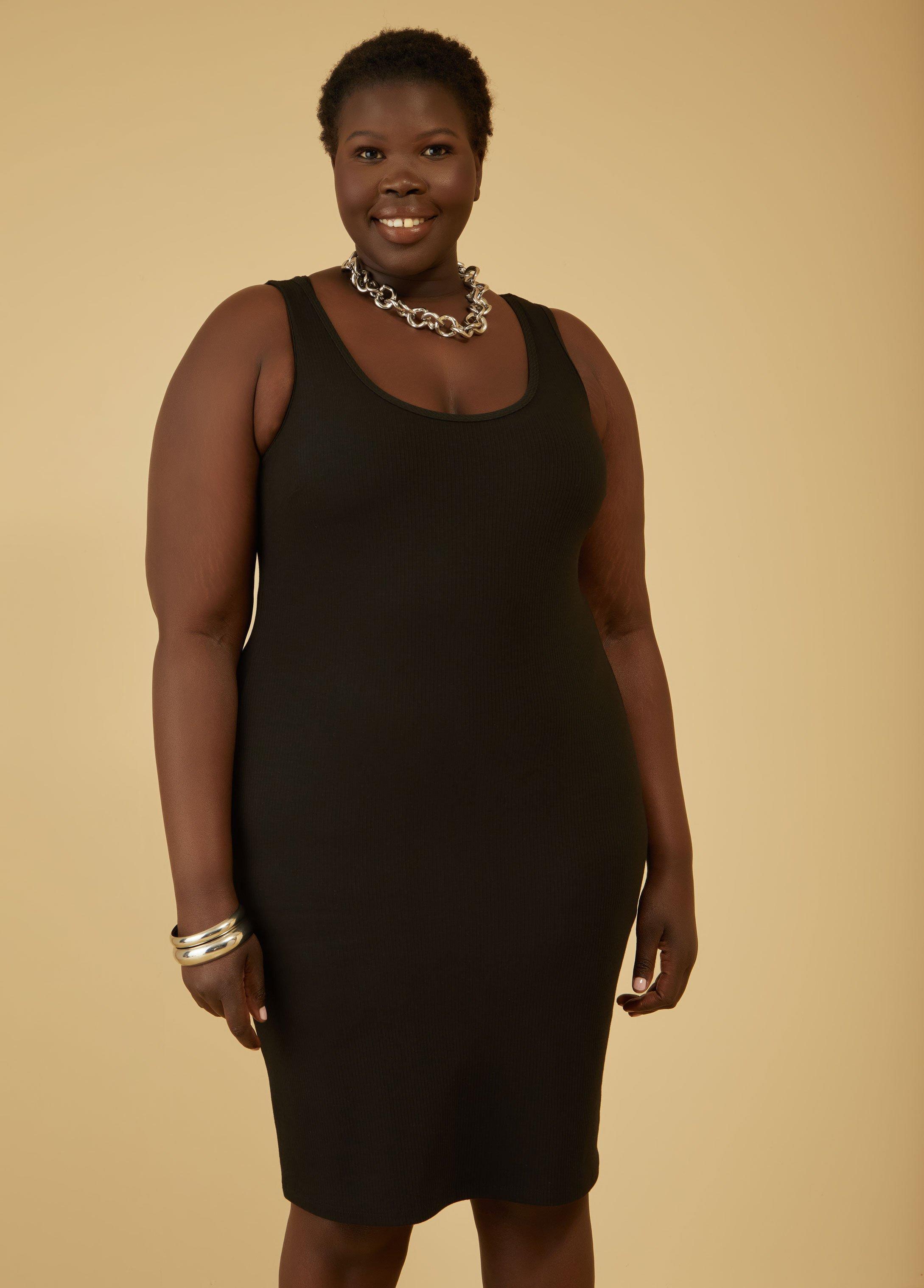 Plus Size Ribbed Tank Dress Ashley Stewart Product Image