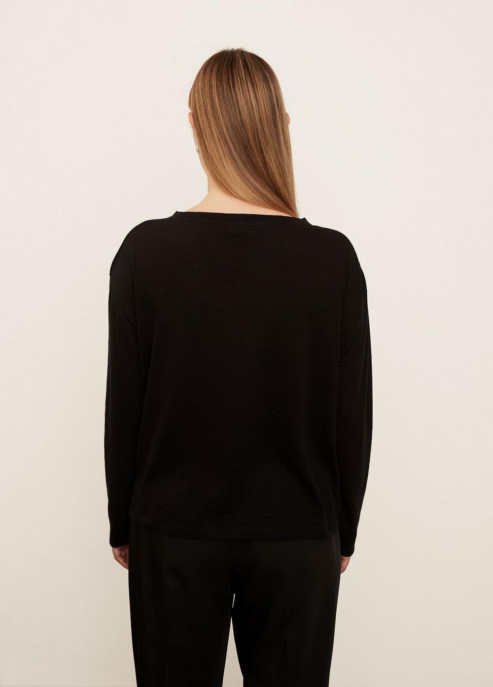 Boxy Long Sleeve Crew Neck T-Shirt Product Image