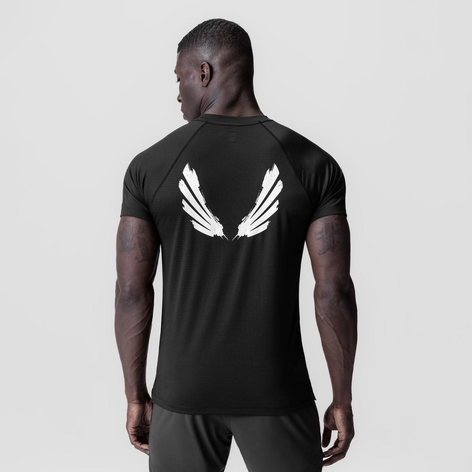 0839. 3D-Lite® 2.0 Lycra® Fitted Tee - Black "Brush Wings" Product Image