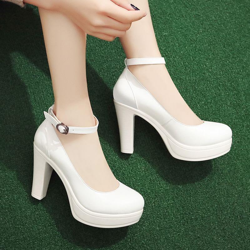 Platform Ankle Strap Pumps Product Image