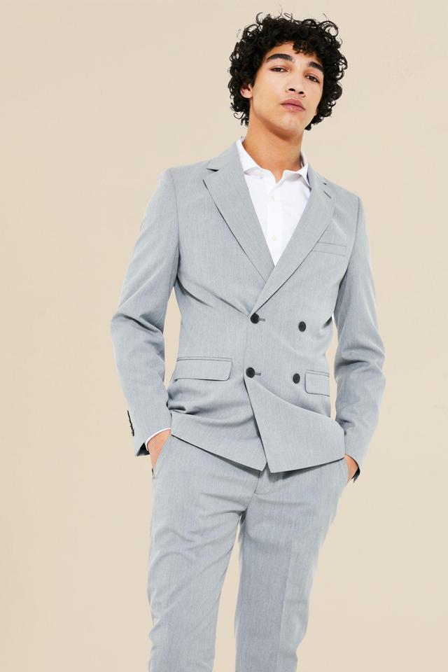 Skinny Double Breasted Suit Jacket | boohooMAN USA Product Image