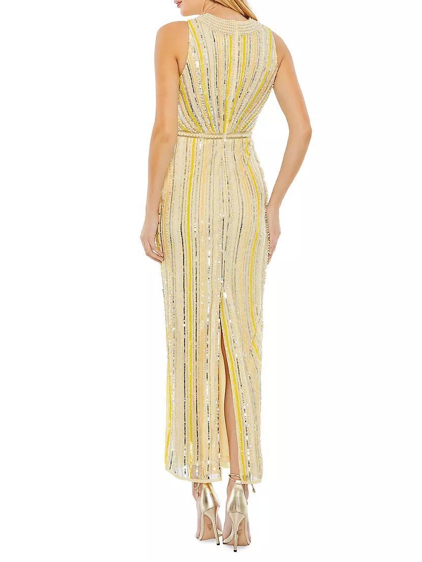 Sequined Stripe Column Dress Product Image