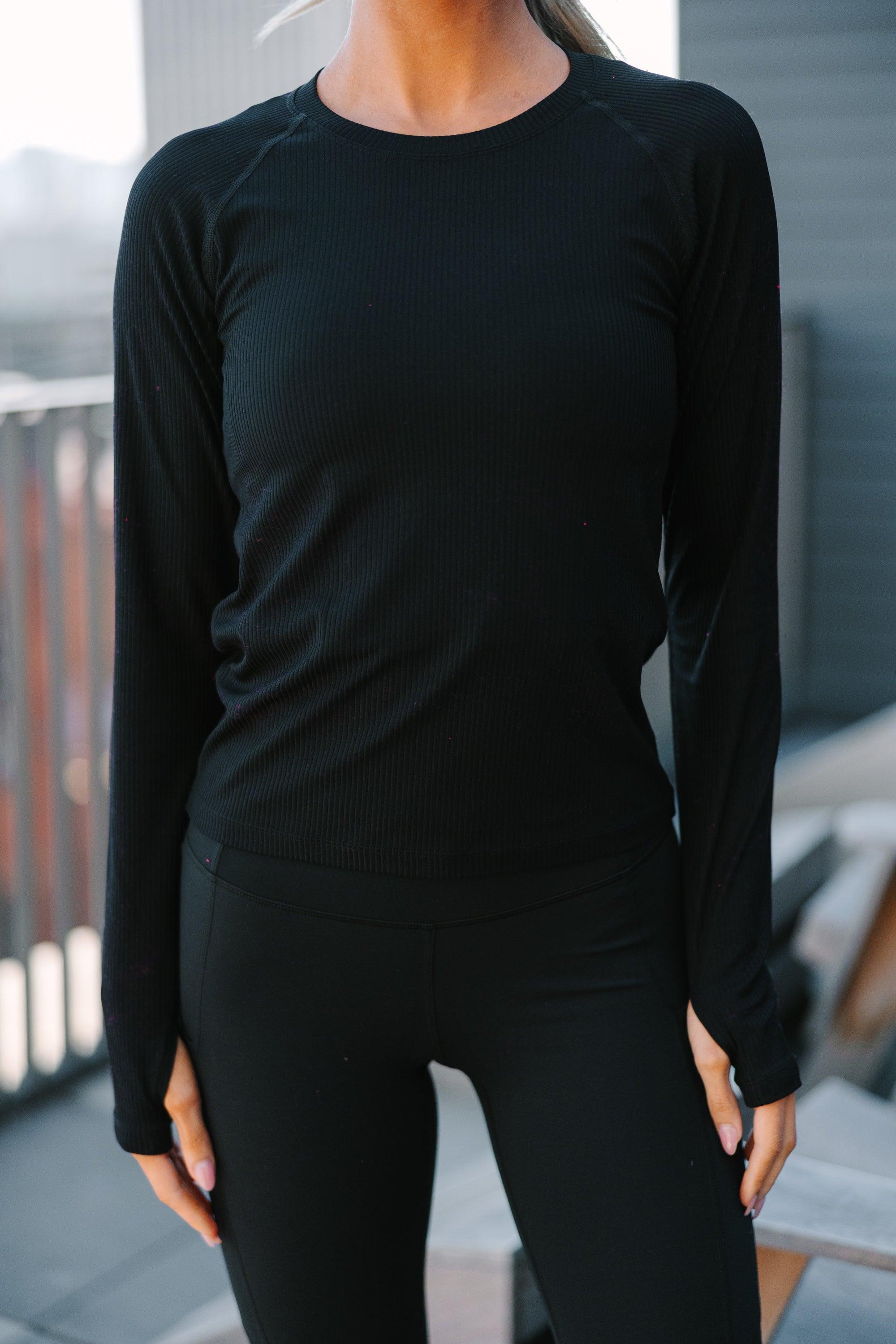 On The Run Black Long Sleeve Tee Female Product Image