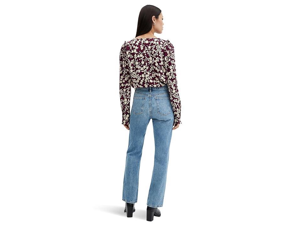 MANGO - Floral print blouse maroonWomen Product Image