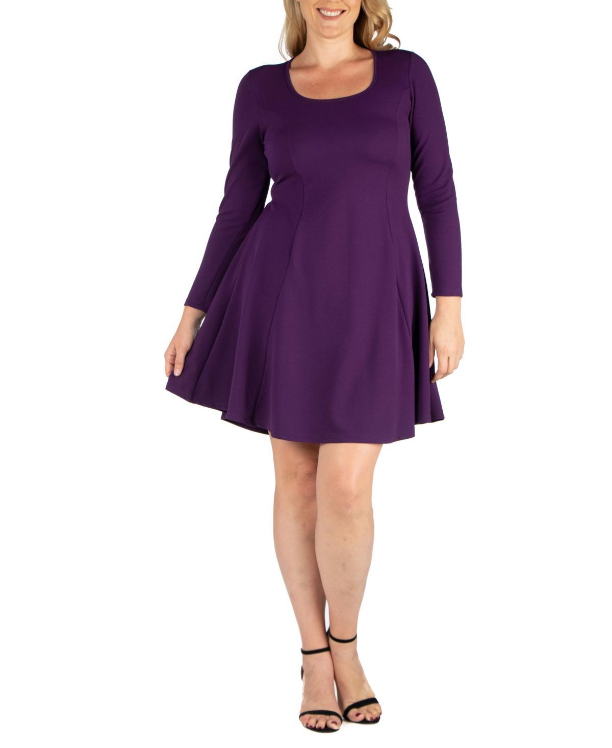 Womens Plus Size Fit and Flare Skater Dress Product Image