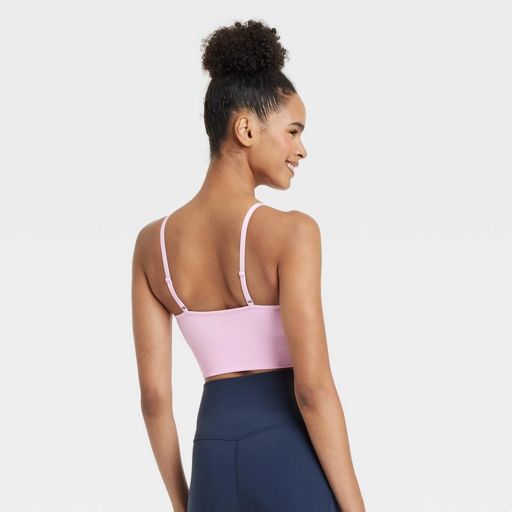 Women's Seamless Medium Support Cami Longline Sports Bra - All In Motion™ Light Pink XS Product Image