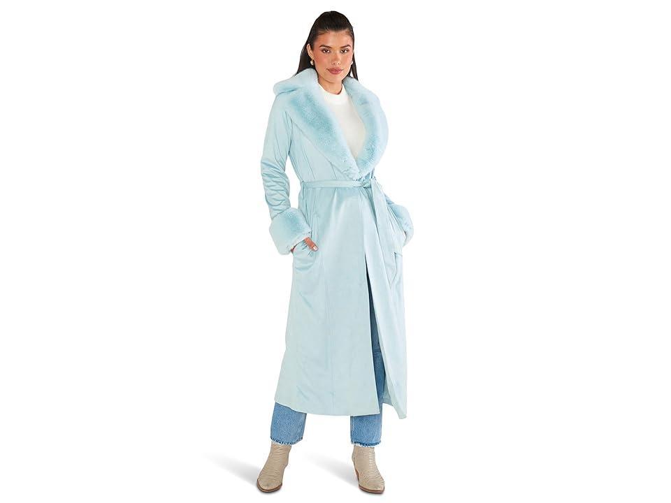 Show Me Your Mumu Penny Lane Long Coat (Powder Suede) Women's Clothing Product Image