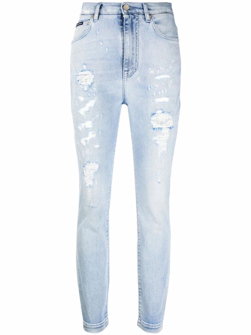 DOLCE & GABBANA Grace Distressed Skinny Jeans In Blau product image