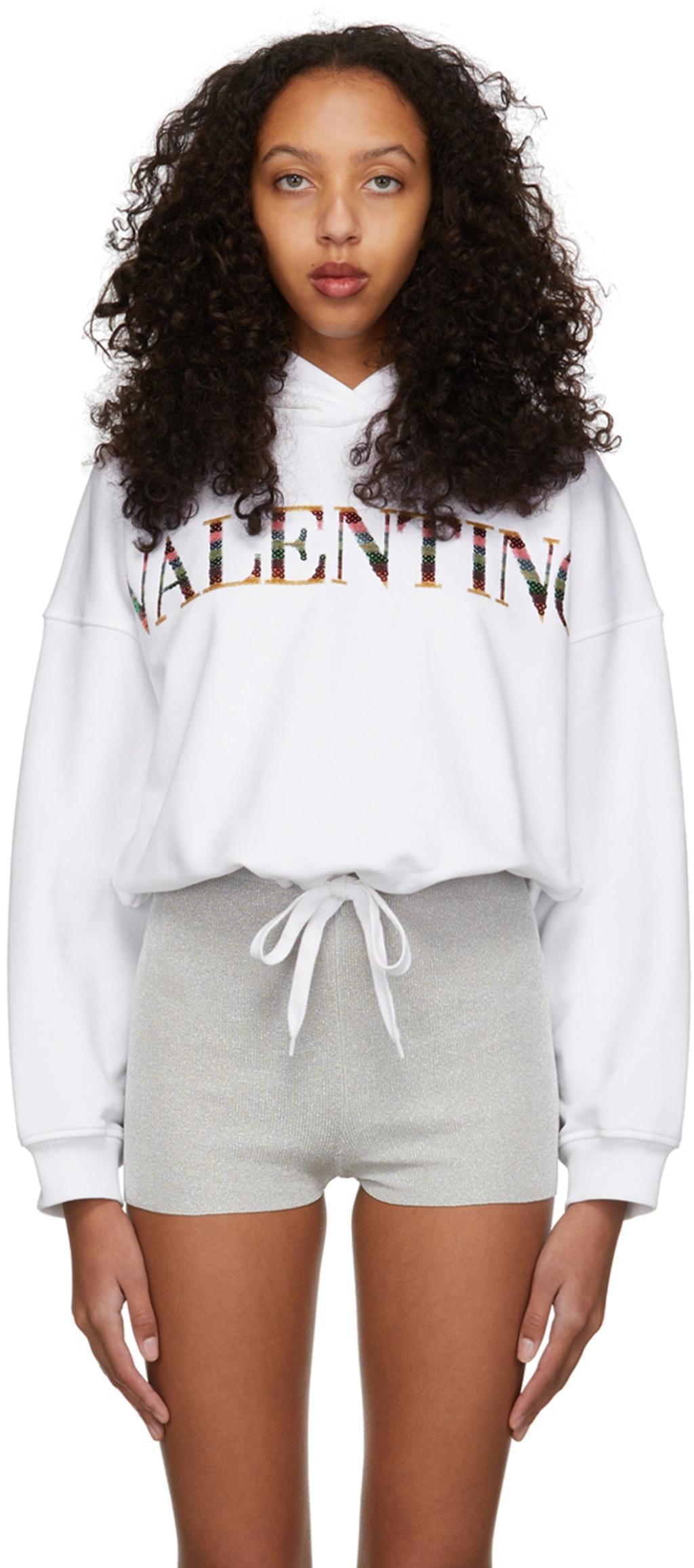 White Embroidered Logo Sweatshirt Product Image