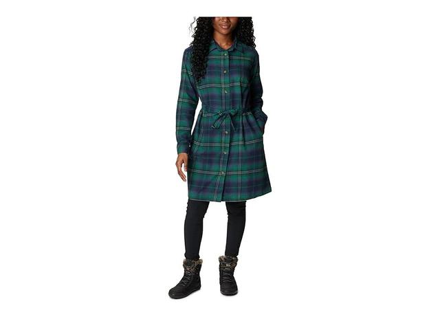 Columbia Holly Hideaway Flannel Dress (Spruce Multi Tartan) Women's Clothing Product Image