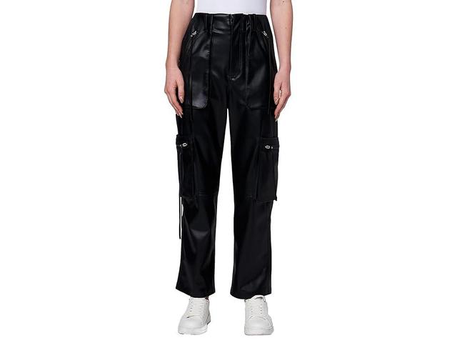 Blank NYC Leather Baxter Straight Leg Cargo Pants (Night Talk) Women's Casual Pants Product Image