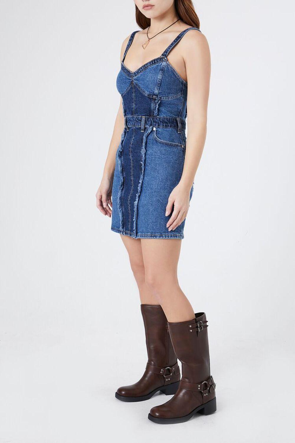 Frayed Colorblock Denim Dress | Forever 21 Product Image