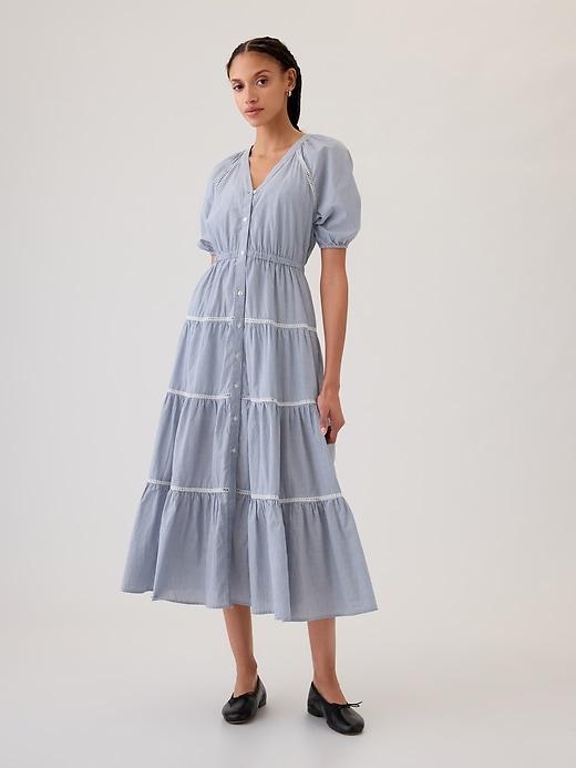 Tiered Maxi Shirtdress Product Image