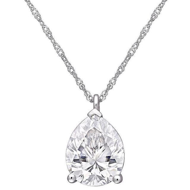 Stella Grace 14k White Gold Lab-Created Moissanite Solitaire Pendant Necklace, Womens Product Image