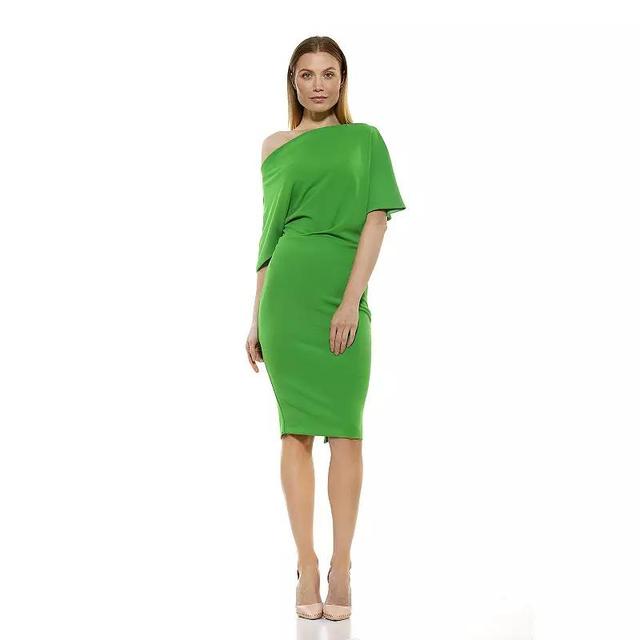 Womens ALEXIA ADMOR Olivia Draped One-Shoulder Sheath Dress Product Image