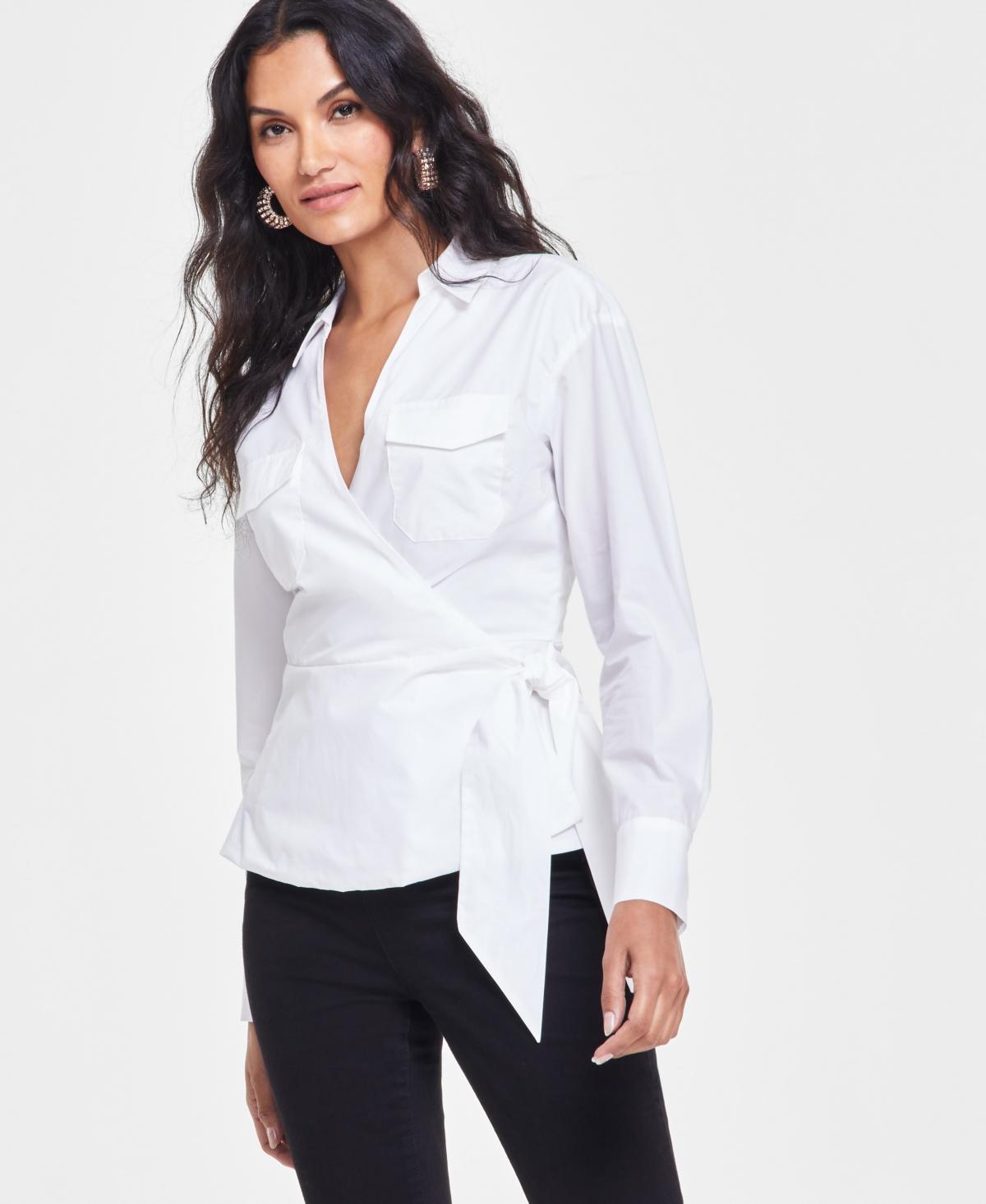 I.n.c. International Concepts Womens Utility Wrap Blouse, Created for Macys Product Image