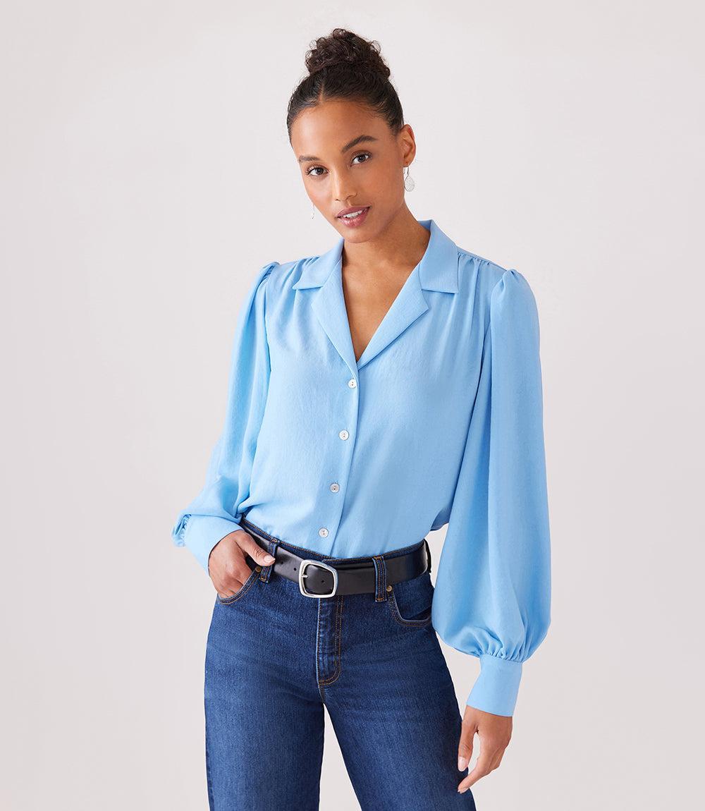 Karen Kane Blouson Sleeve Shirt Product Image