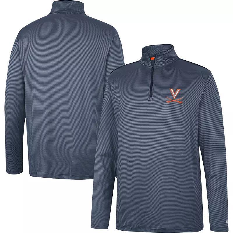 Mens Colosseum Midshipmen Logo Quarter-Zip Windshirt Blue Product Image