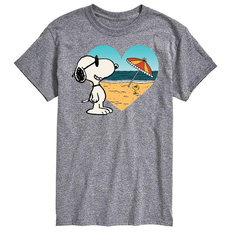 Big & Tall Peanuts Snoopy At Heart Beach Graphic Tee, Mens White Product Image