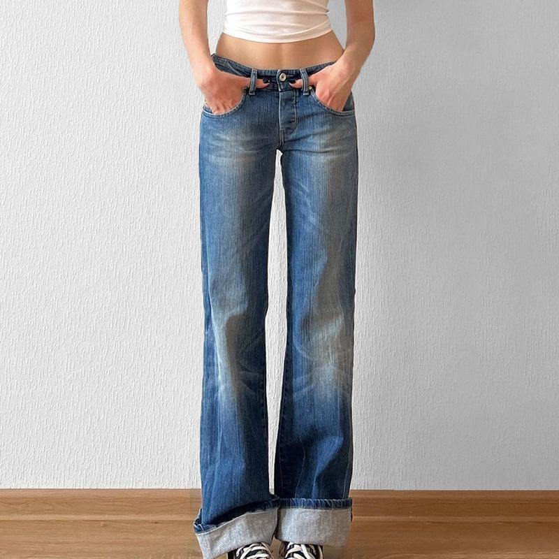 High Rise Washed Flared Jeans product image