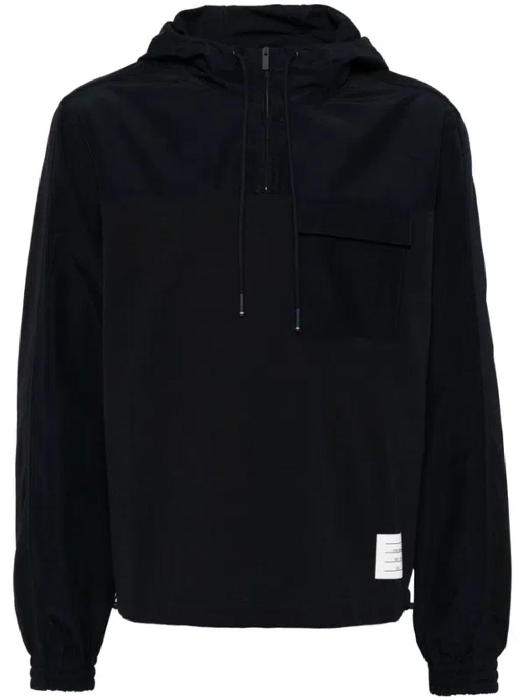 Half Zip Combo Hoodie In Blue Product Image