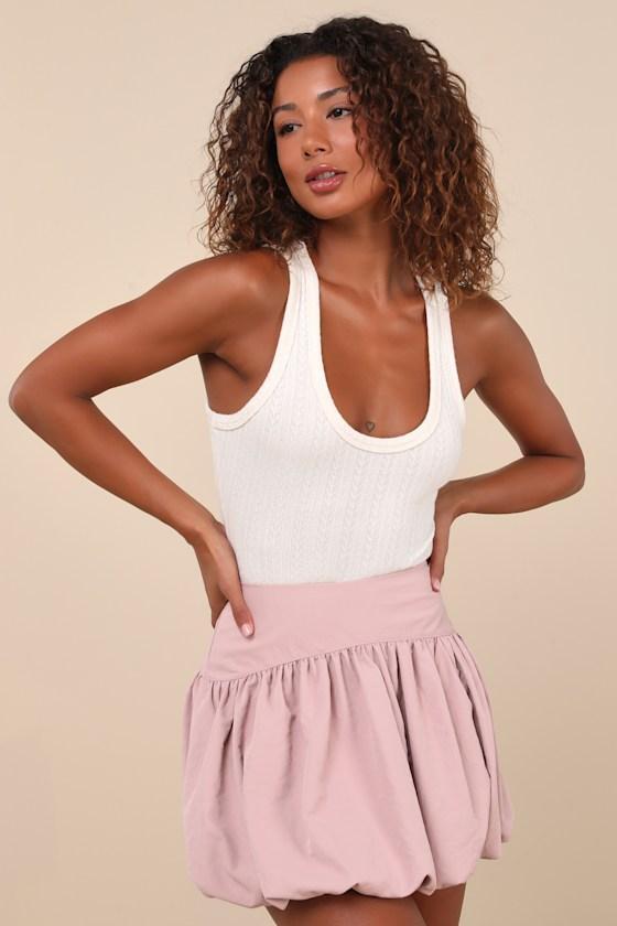 Decidedly Ideal Ivory Pointelle Knit Sleeveless Bodysuit Product Image