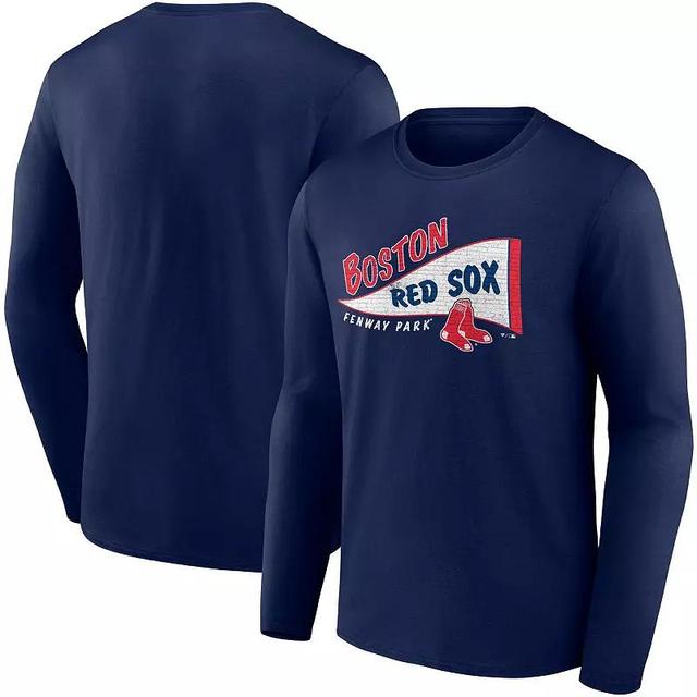 Mens Fanatics Branded Boston Red Sox Wordmark Hometown Collection Long Sleeve T-Shirt Blue Product Image