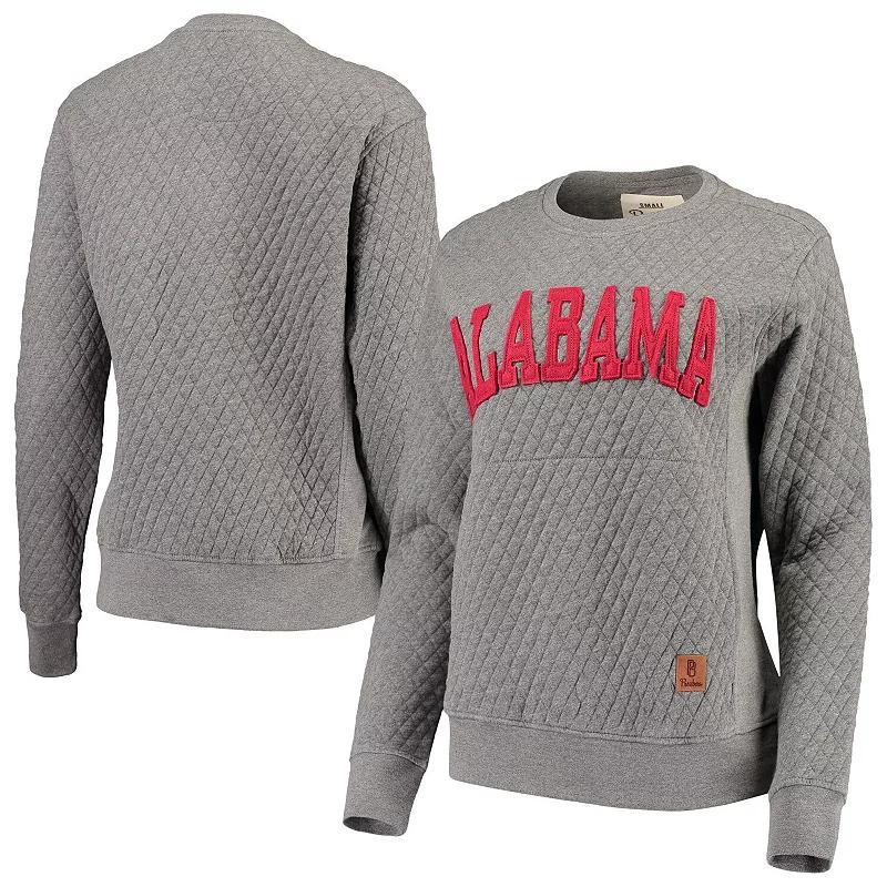 Womens Pressbox Heather Charcoal Alabama Crimson Tide Moose Quilted Pullover Sweatshirt Product Image