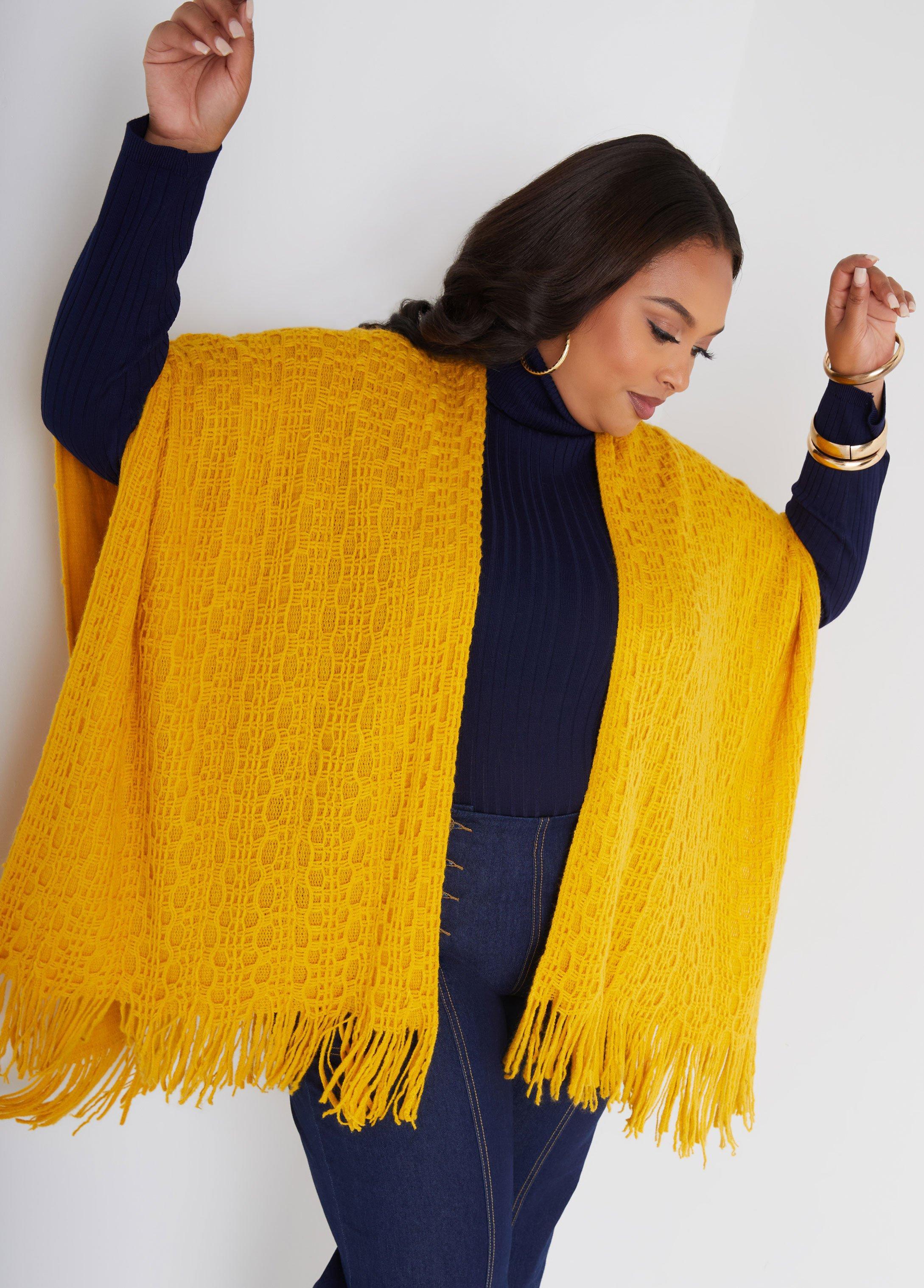 Fringed Open Knit Ruana Product Image