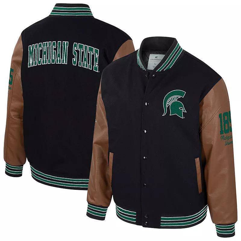 Mens Colosseum Michigan State Spartans Letterman Full-Snap Varsity Jacket Product Image